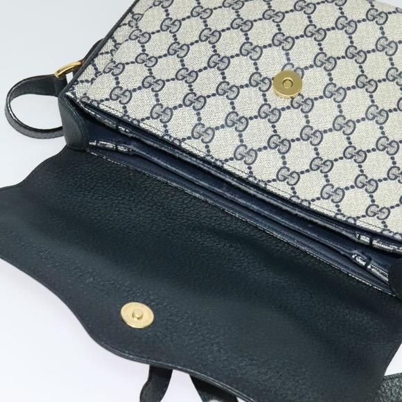GUCCI GG Supreme Sherry Line Shoulder Bag PVC Navy Gold 904 02 084 Auth BA3022 - Picture 9 of 16